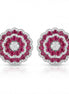 Rosette Royale Ruby Diamond Stud Earrings