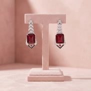 Imperial Ruby Crest Drop Earrings