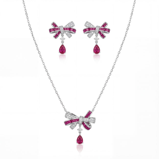 Crimson Bow Elegance Set