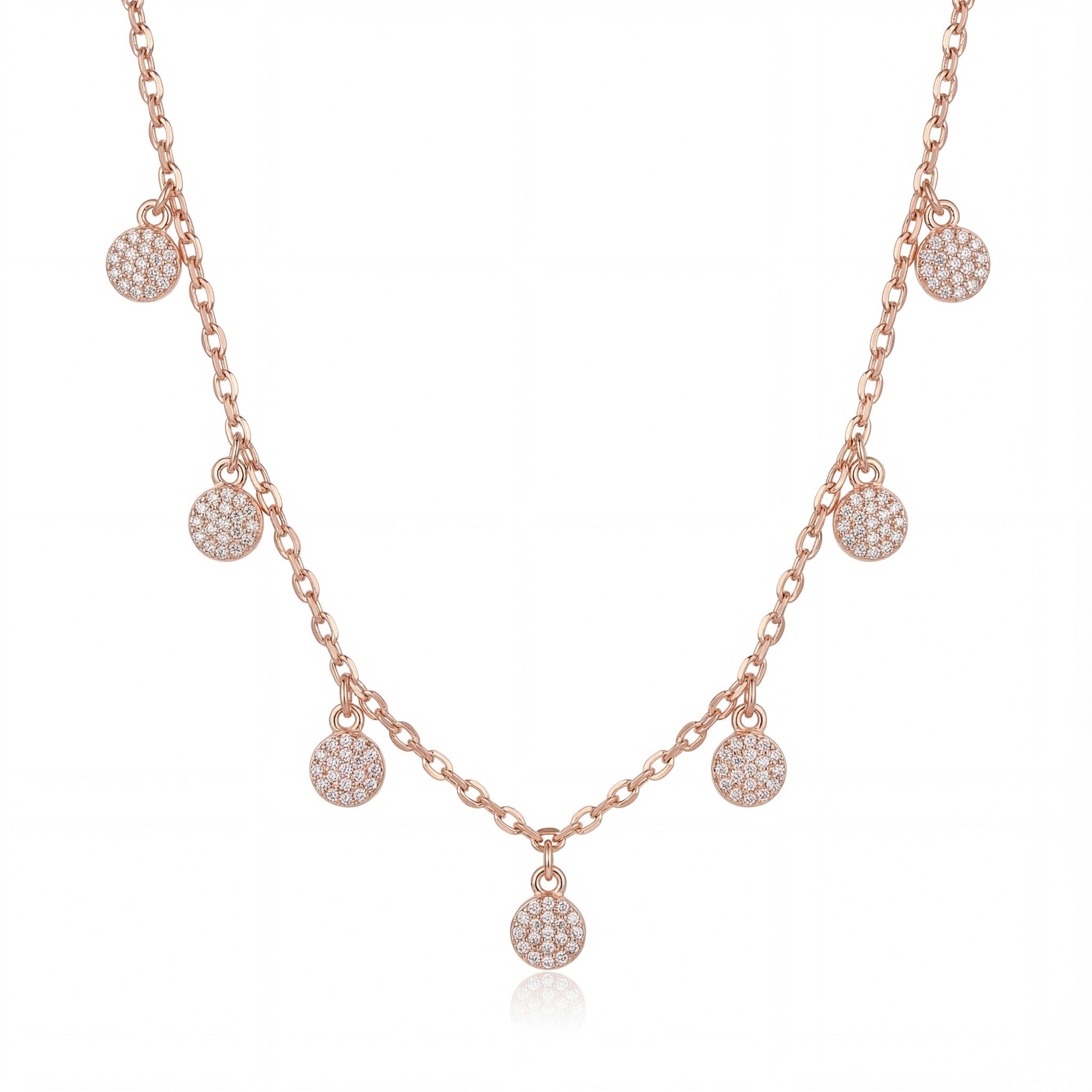 Celestial Disc Diamond Charm Necklace