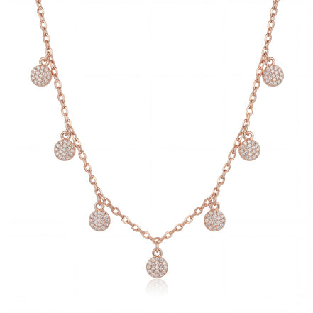 Celestial Disc Diamond Charm Necklace