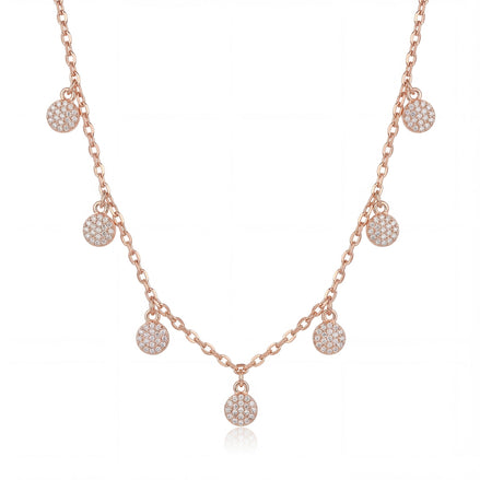 Celestial Disc Diamond Charm Necklace