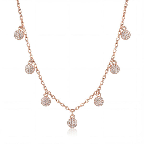 Celestial Disc Diamond Charm Necklace