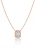 Emerald-Cut Halo Solitaire Pendant Necklace