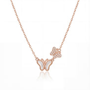 Mother-of-Pearl Butterfly Diamond Necklace