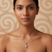 Pavé Lock & Key Charm Pendant Necklace