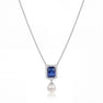 Sapphire Pearl Elegance Drop Pendant Necklace