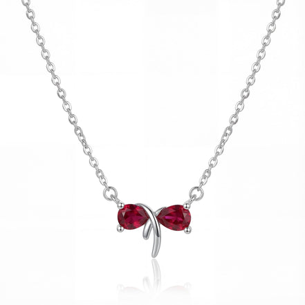 Ruby Butterfly Grace Pendant Necklace