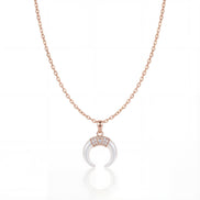 Luna Crescent Pearl Pendant Necklace