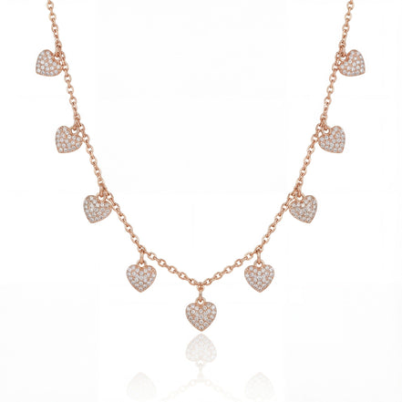 Eternal Hearts Diamond Charm Necklace