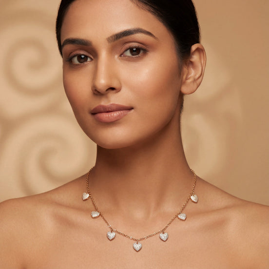 Eternal Hearts Diamond Charm Necklace