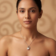 Opal Lock & Key Diamond Pendant Necklace