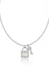 Opal Lock & Key Diamond Pendant Necklace