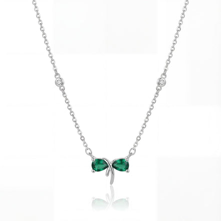 Emerald Butterfly Grace Pendant Necklace
