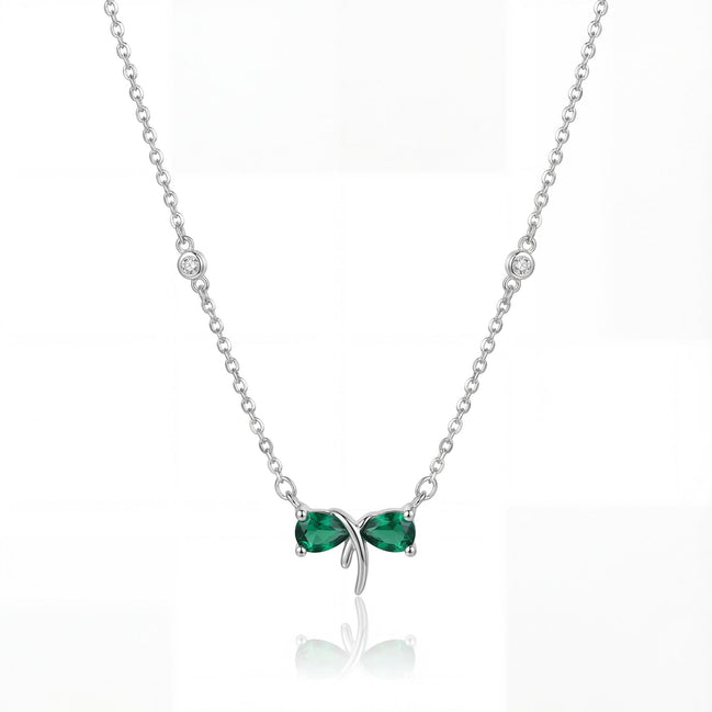 Emerald Butterfly Grace Pendant Necklace