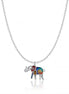 Royal Elephant Enamel Pendant Necklace