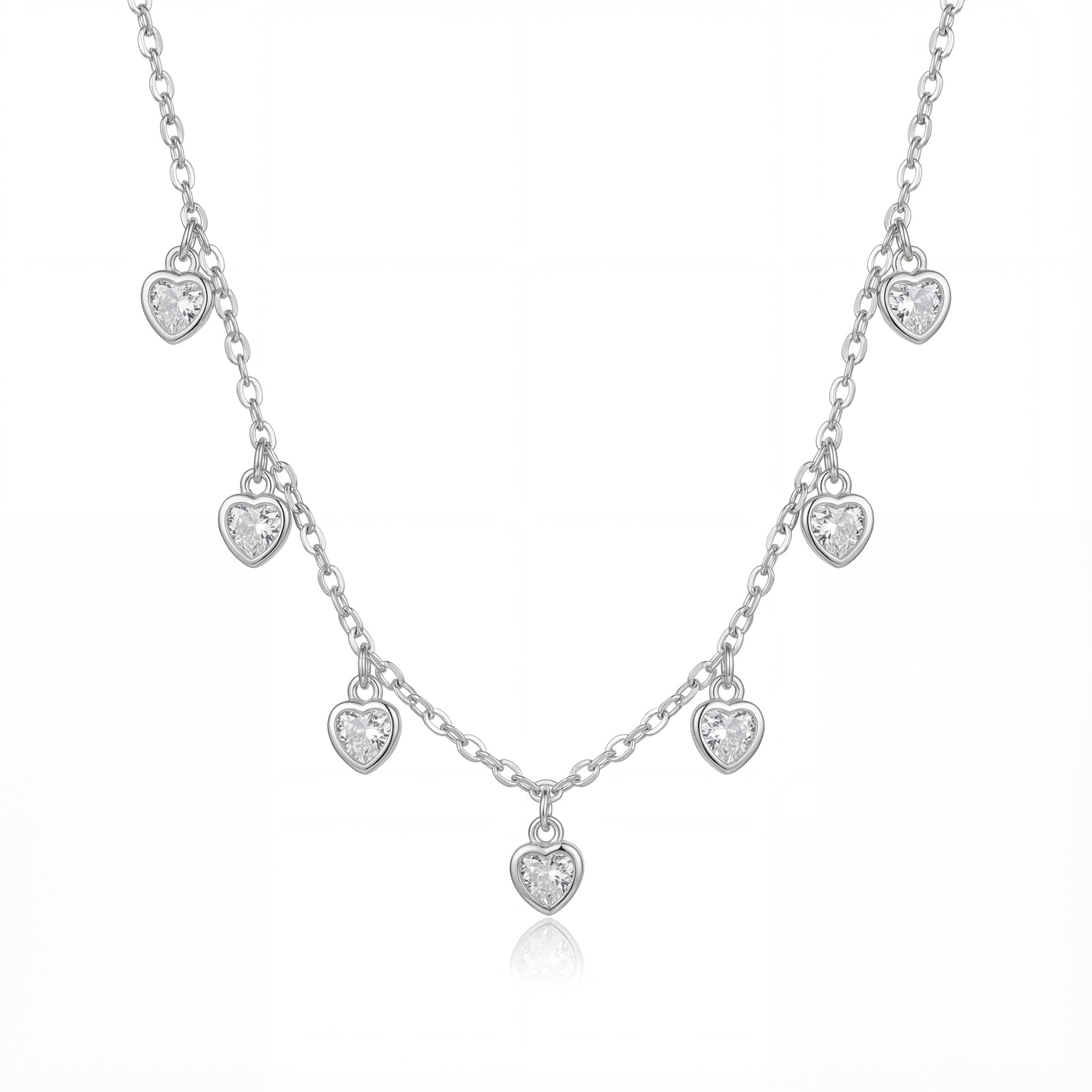 Cascade Heart Charm Necklace