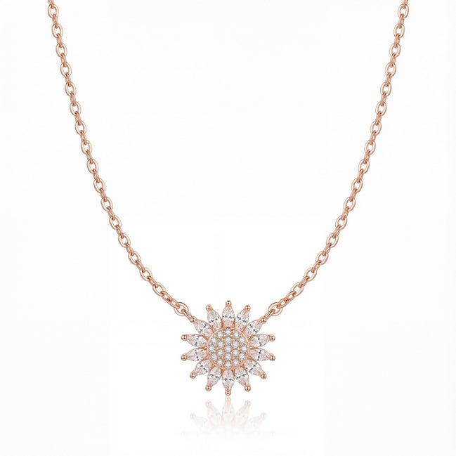 Sunburst Radiance Diamond Pendant Necklace