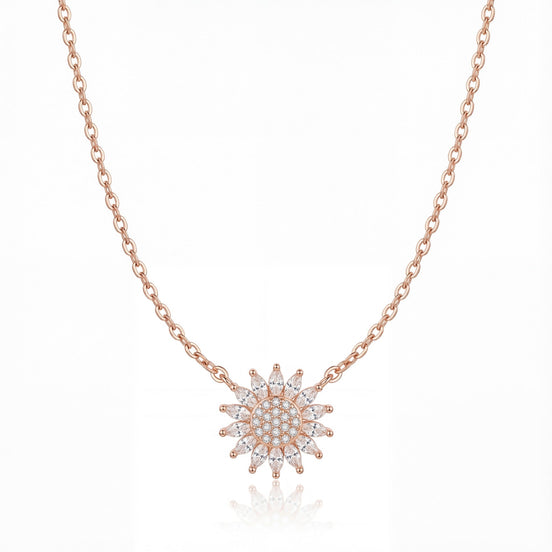 Sunburst Radiance Diamond Pendant Necklace