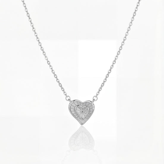 Celestial Heart Silver Pendant Necklace