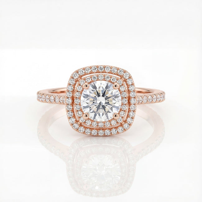 Classic Cushion Halo Solitaire