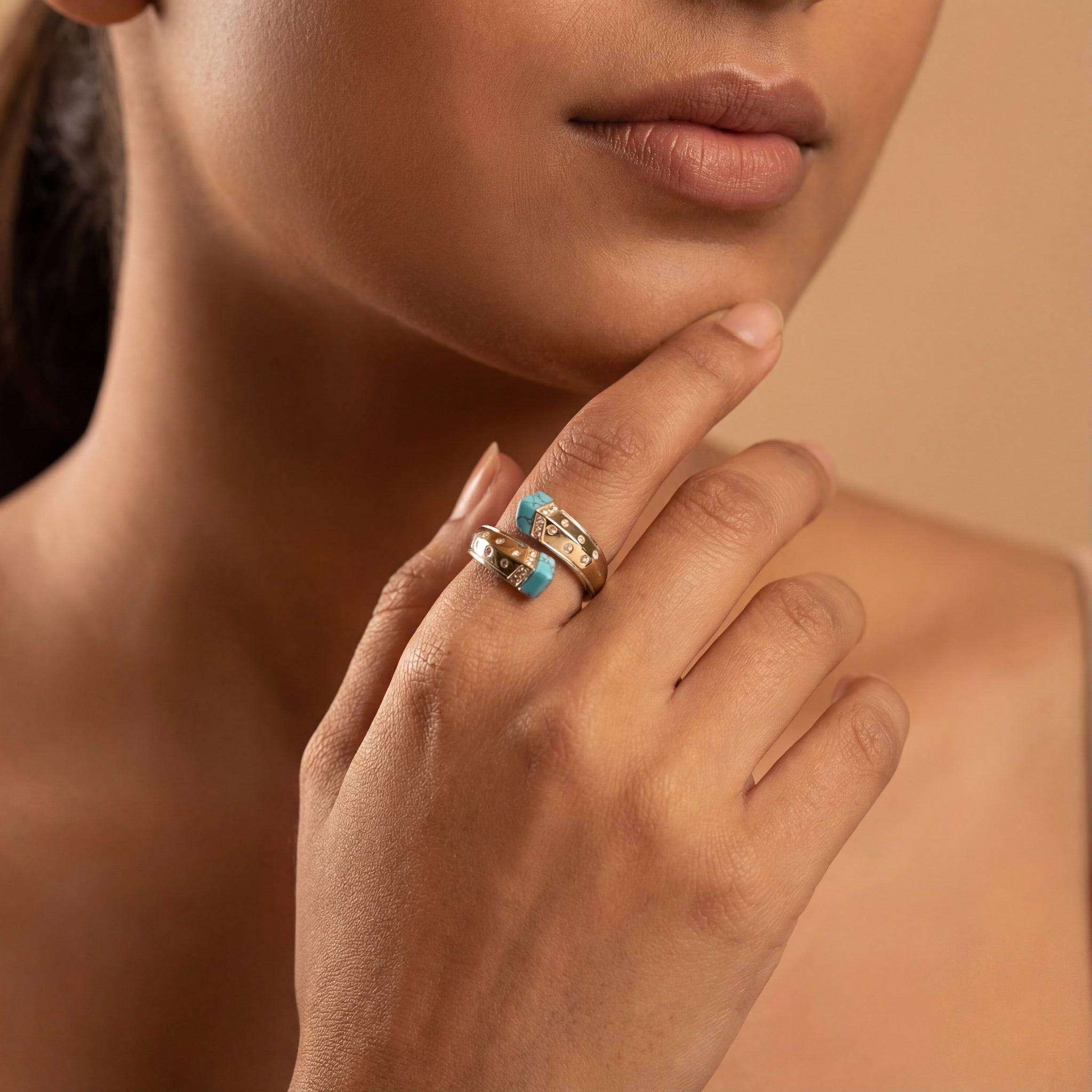 Turquoise Modern Open Ring