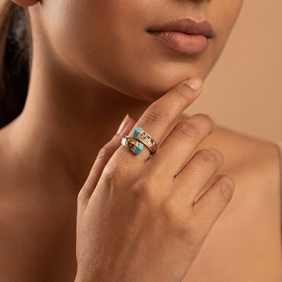 Turquoise Modern Open Ring
