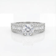 Royal Channel Halo Solitaire Ring