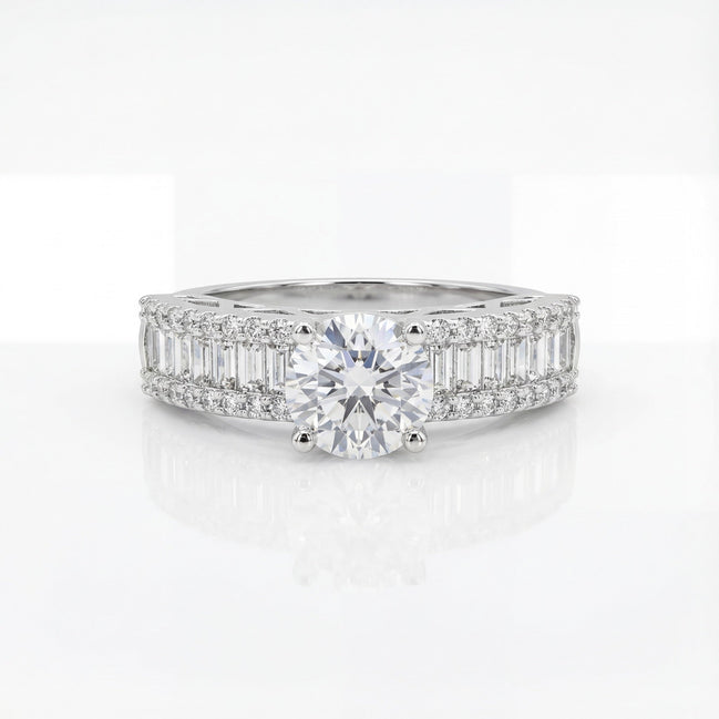 Royal Channel Halo Solitaire Ring