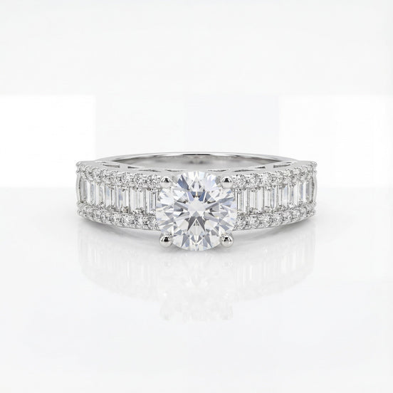 Royal Channel Halo Solitaire Ring