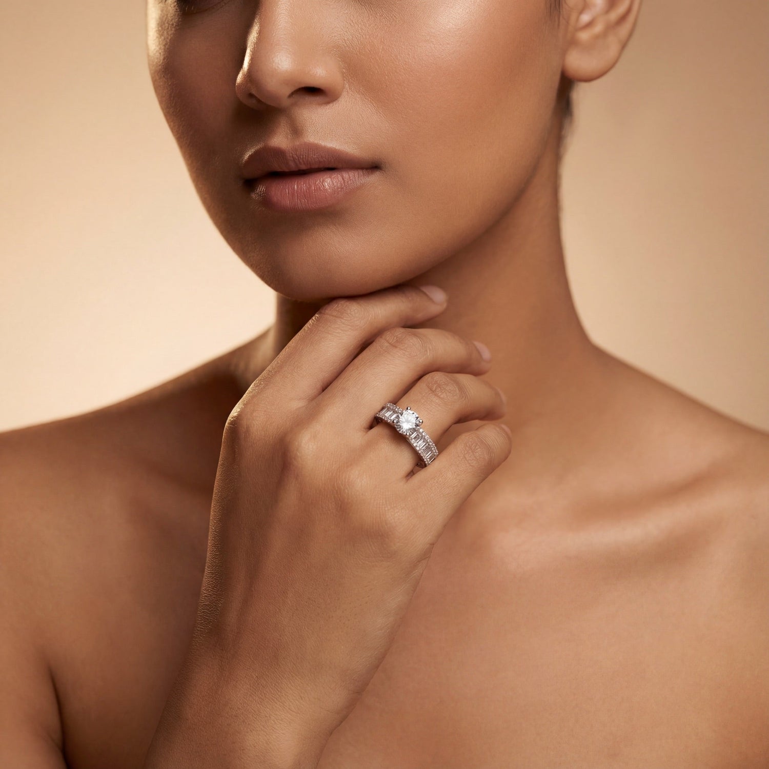 Royal Channel Halo Solitaire Ring