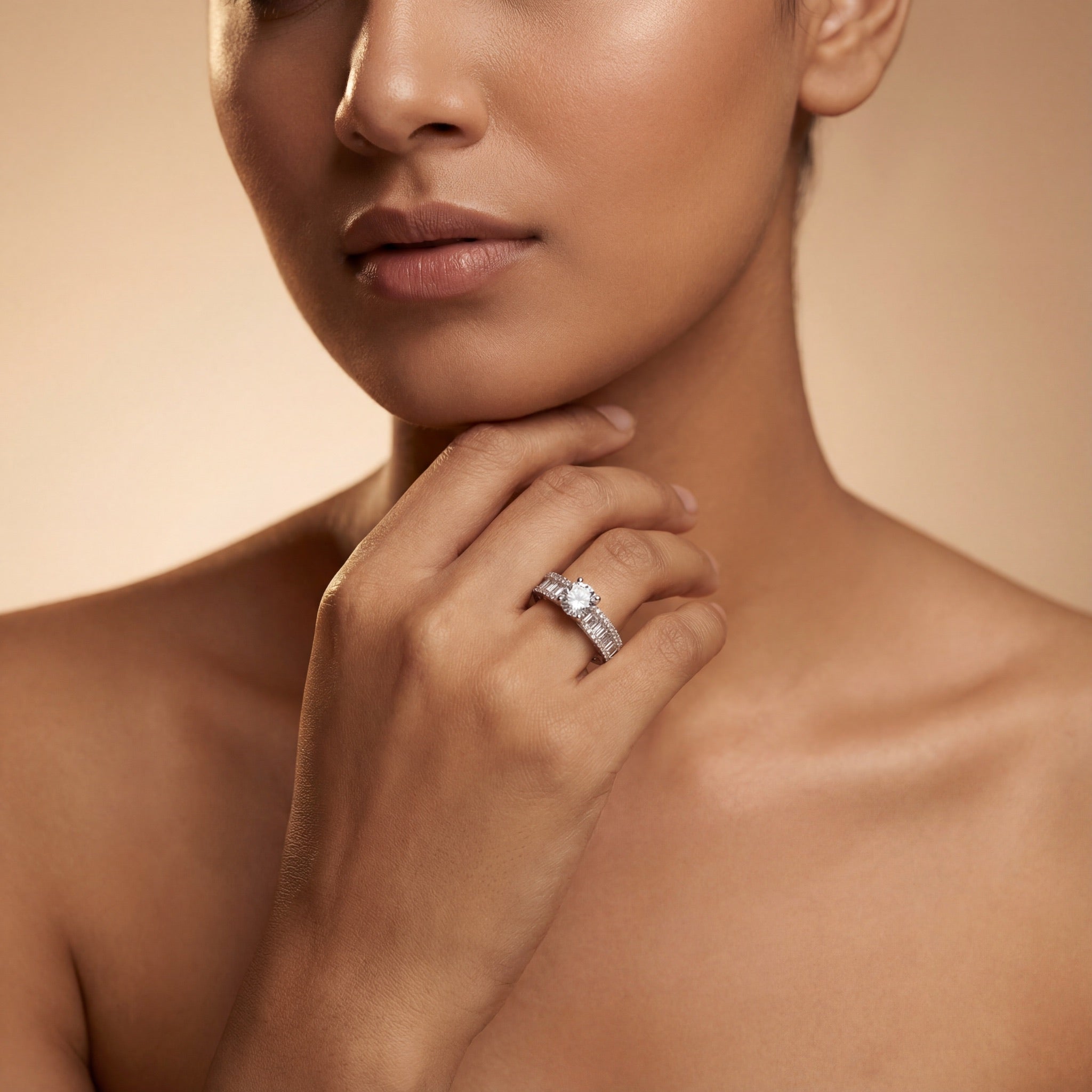 Royal Channel Halo Solitaire Ring