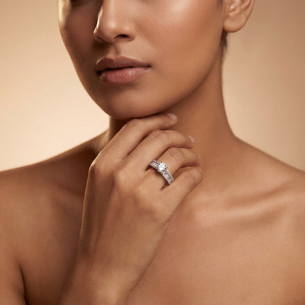 Royal Channel Halo Solitaire Ring