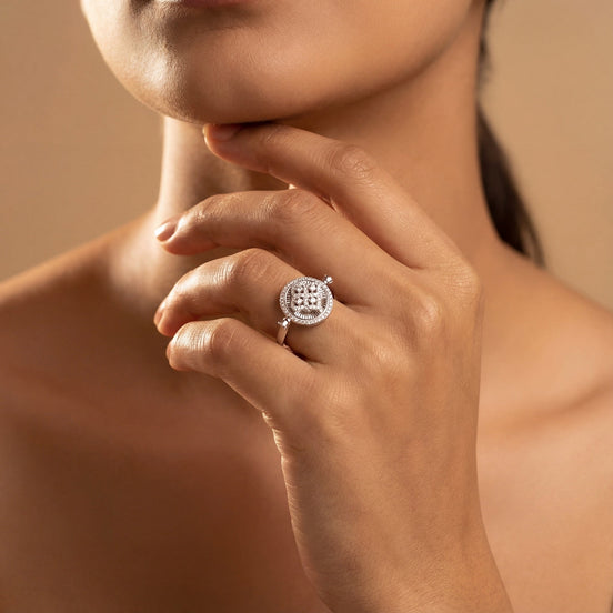 Celestial Disc Diamond Ring