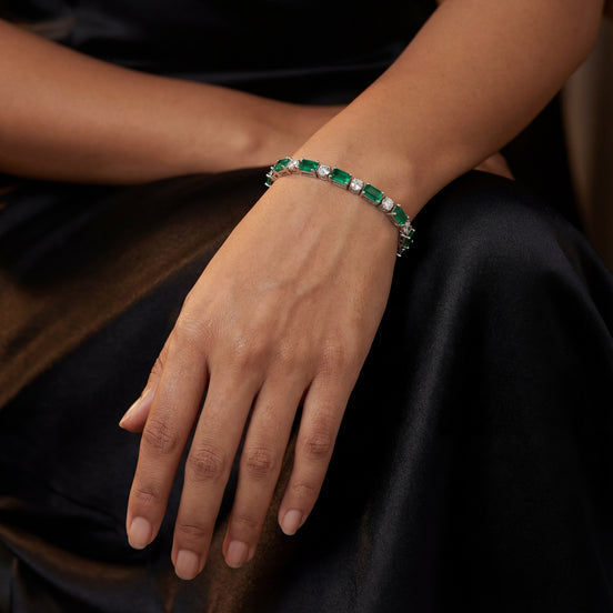 Emerald Radiance Tennis Bracelet