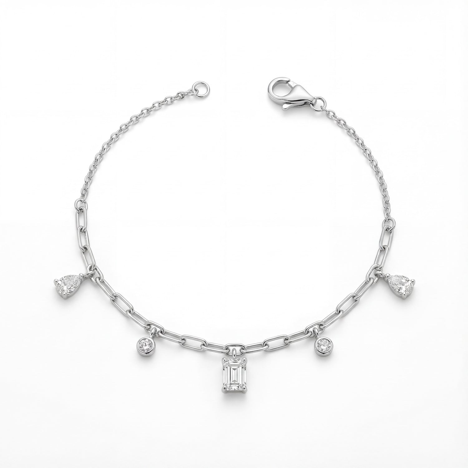 Emerald Cut Prestige Charm Bracelet