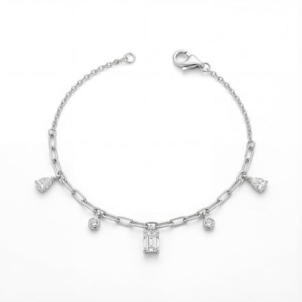 Emerald Cut Prestige Charm Bracelet