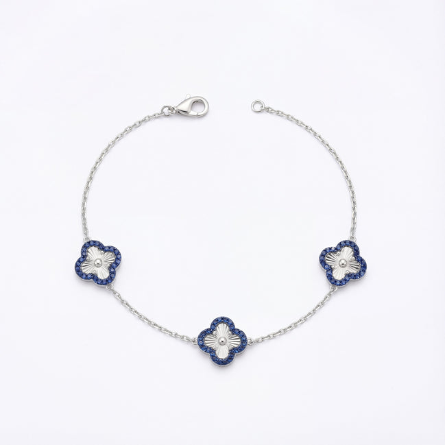 Royal Blue Clover Elegance Bracelet