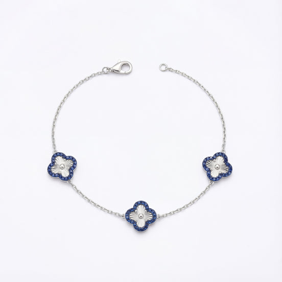 Royal Blue Clover Elegance Bracelet