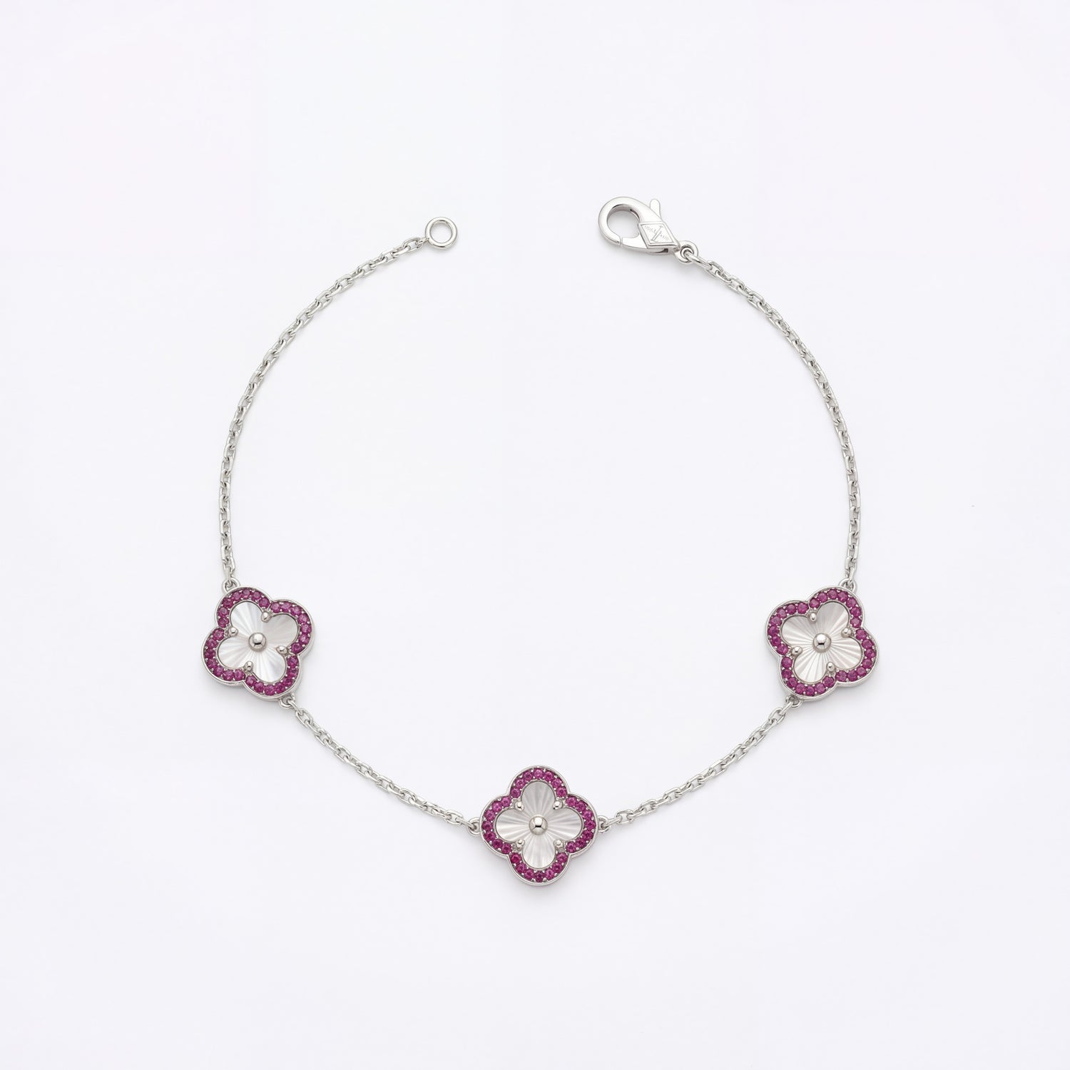 Pink Mother of Pearl Clover Bracelet