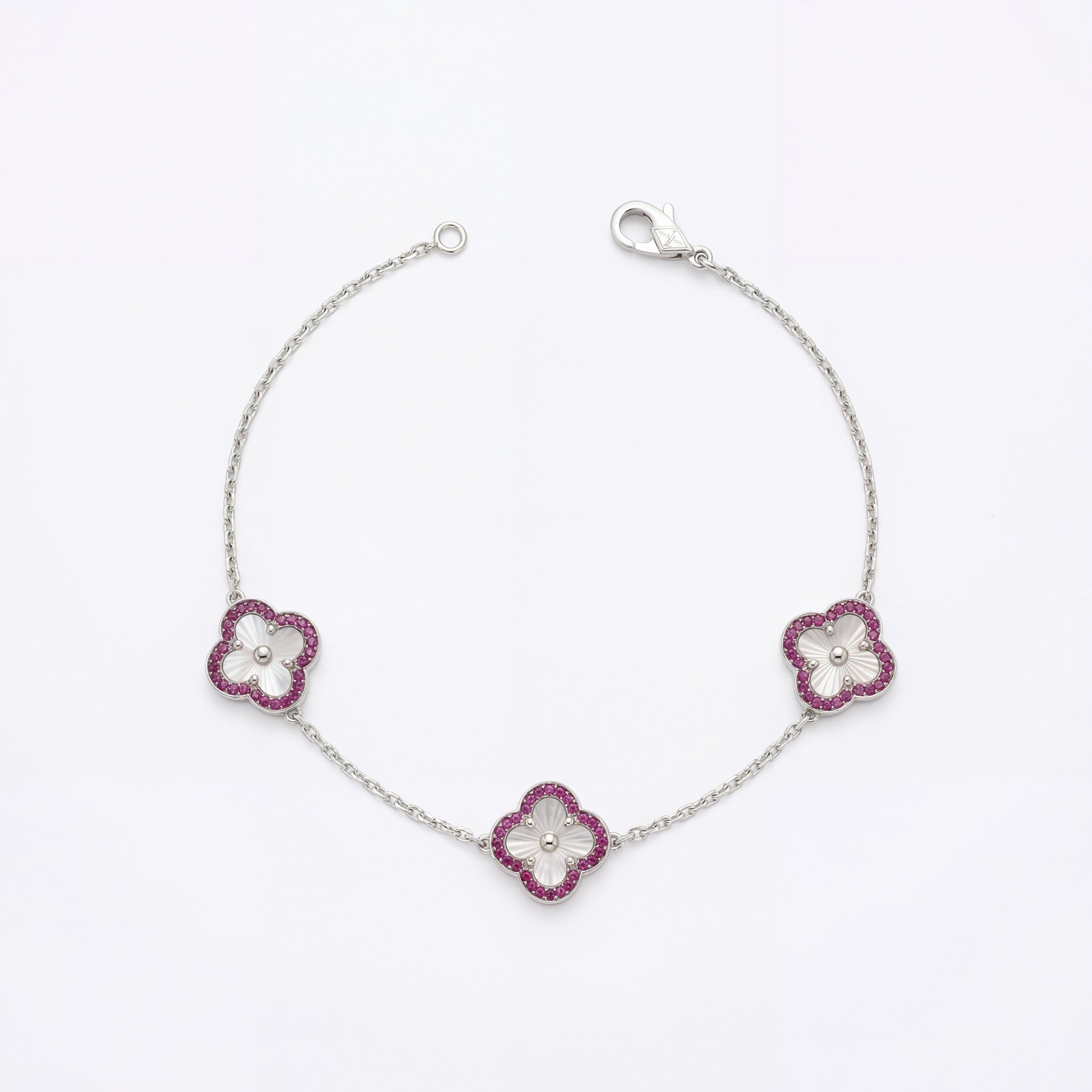 Pink Mother of Pearl Clover Bracelet