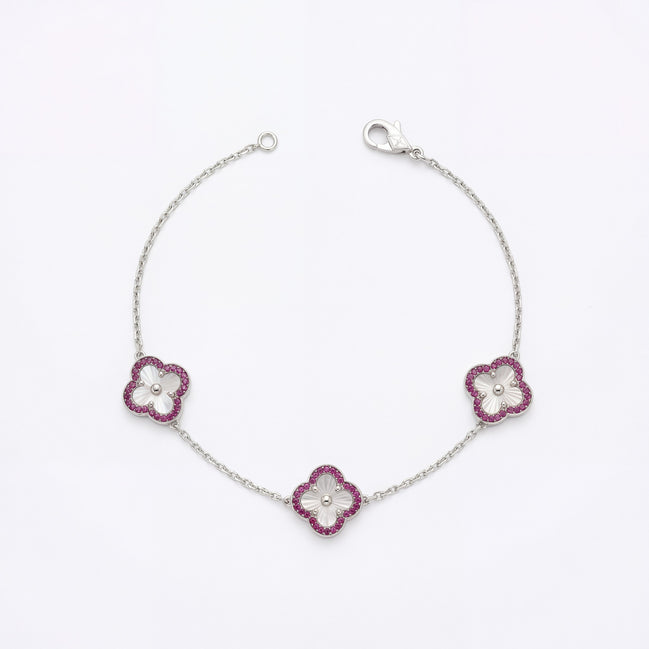 Pink Mother of Pearl Clover Bracelet
