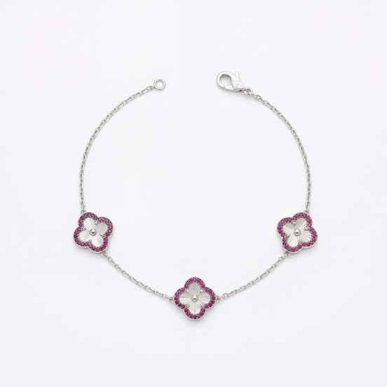 Pink Mother of Pearl Clover Bracelet