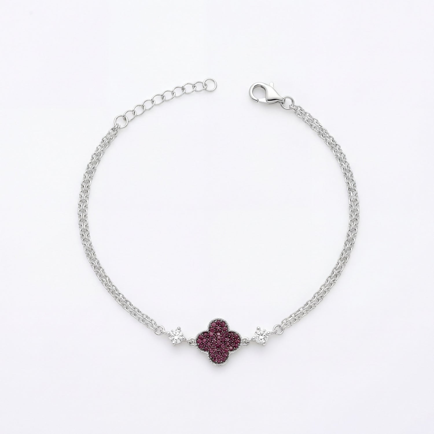 Ruby Clover Grace Bracelet