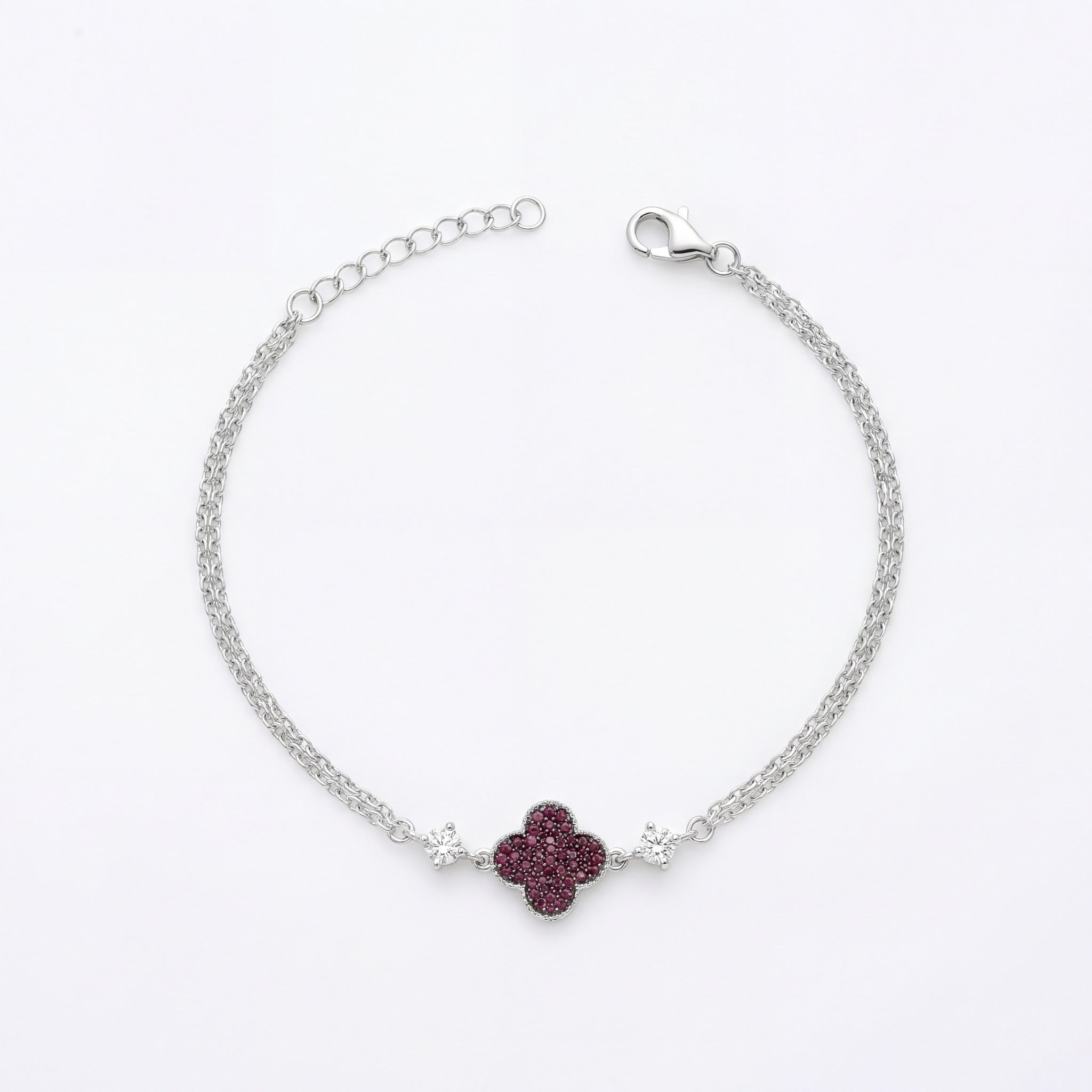 Ruby Clover Grace Bracelet