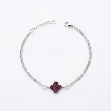 Ruby Clover Grace Bracelet