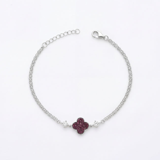 Ruby Clover Grace Bracelet
