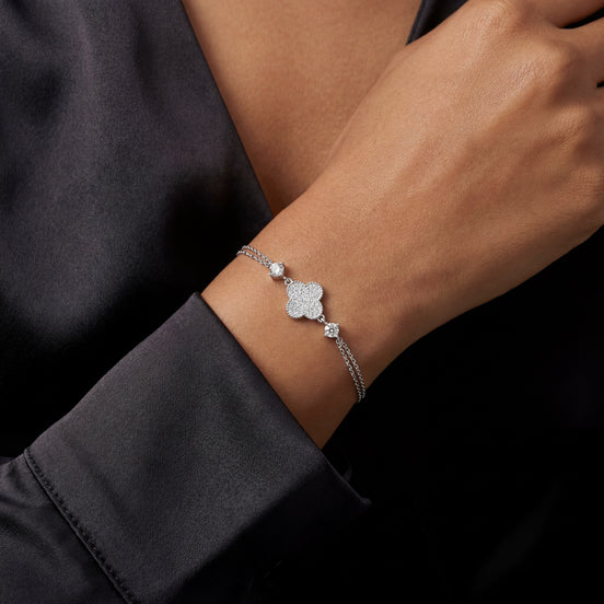 Diamond Pavé Clover Bracelet
