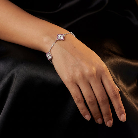 Pink Mother of Pearl Clover Bracelet