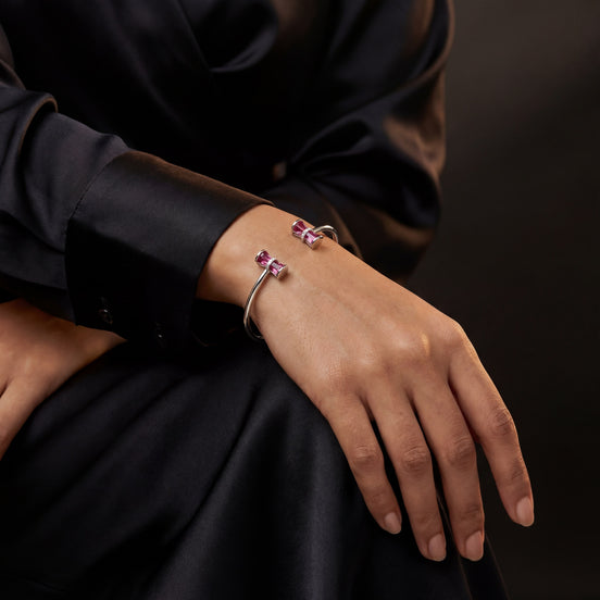 Rose Prism Open Bracelet